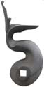 flint cock, wax cast steel, 1.56" throw, tapped 1/4-28